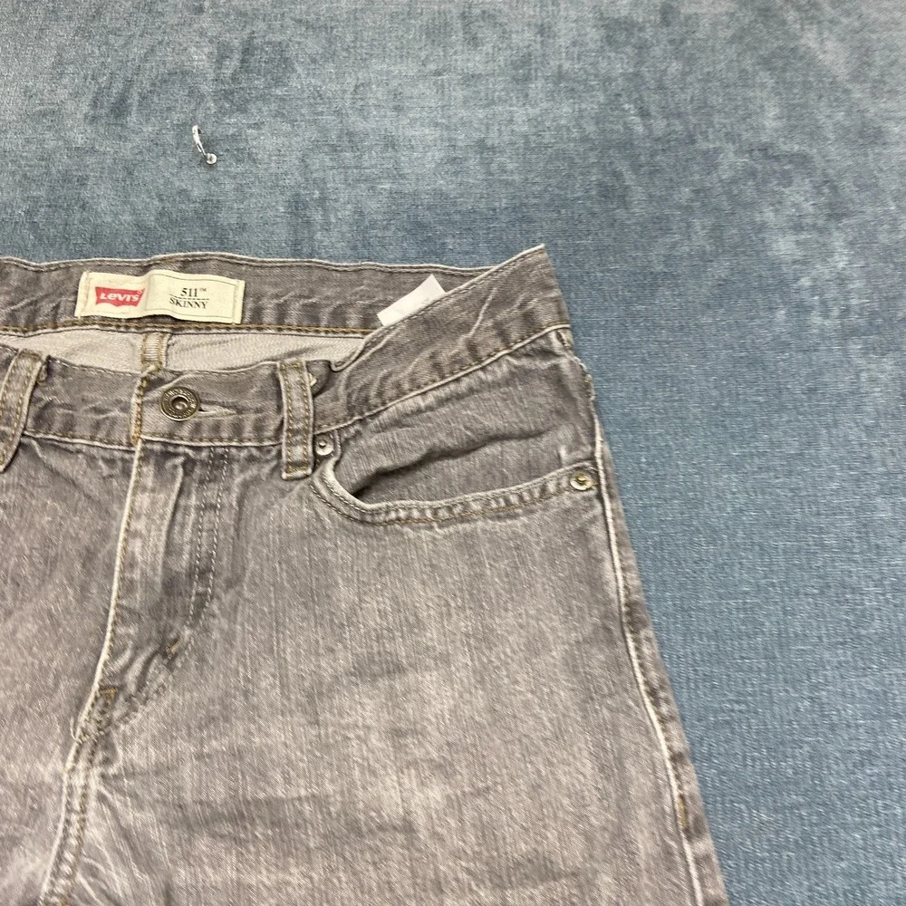 Levi's 511 Skinny Jeans Boys 16 Gray Denim Medium Wash 5-Pockets Streetwear